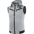 Men Camouflage Jacket Vest Casual Hooded Zip Sleeveless Tops