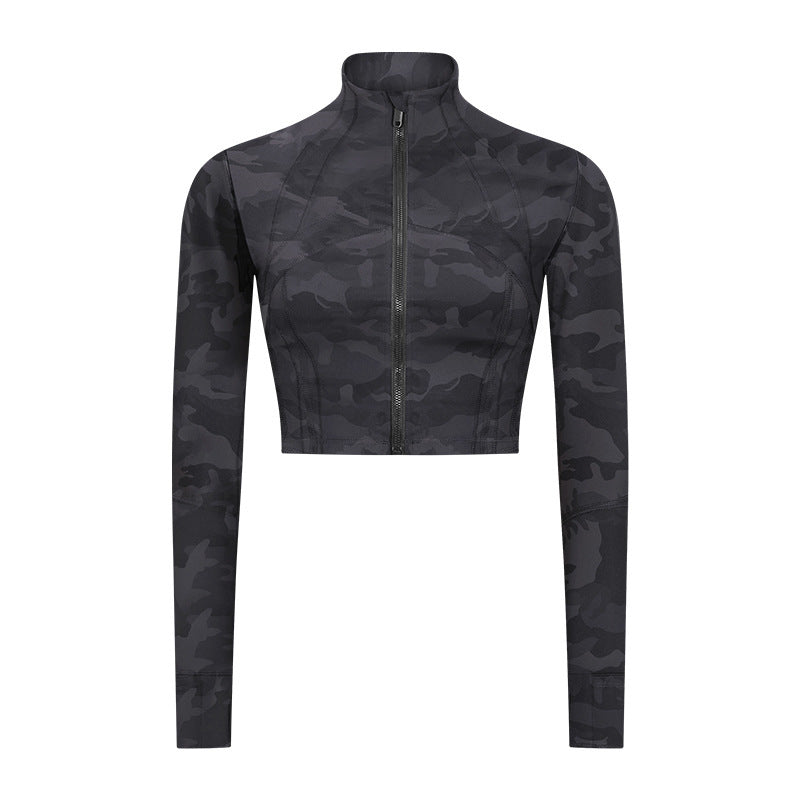 Yoga Stand-up Collar Jacket Fitness Sports Slim Belly Wear Running Casual Comfortable Long-sleeved Women