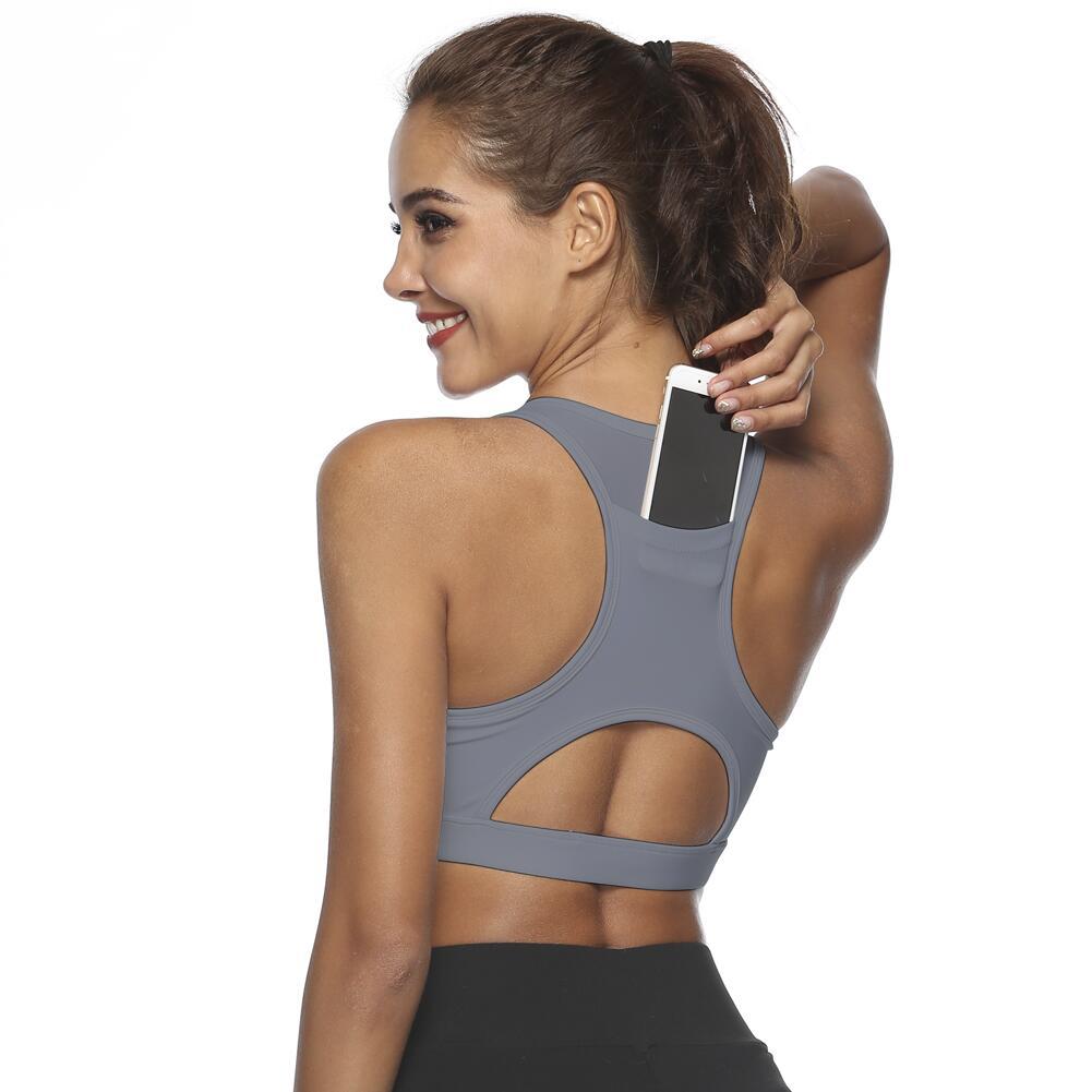 Women Sports Bra With Built-In Phone Pocket
