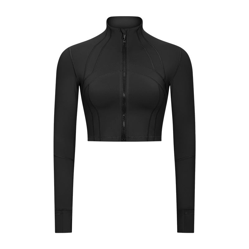 Yoga Stand-up Collar Jacket Fitness Sports Slim Belly Wear Running Casual Comfortable Long-sleeved Women