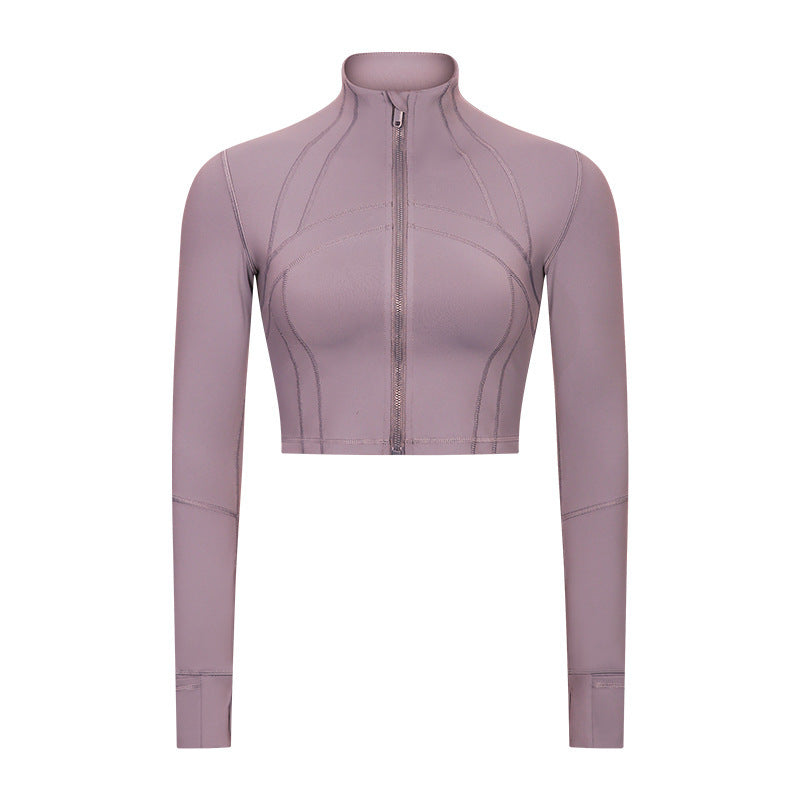 Yoga Stand-up Collar Jacket Fitness Sports Slim Belly Wear Running Casual Comfortable Long-sleeved Women