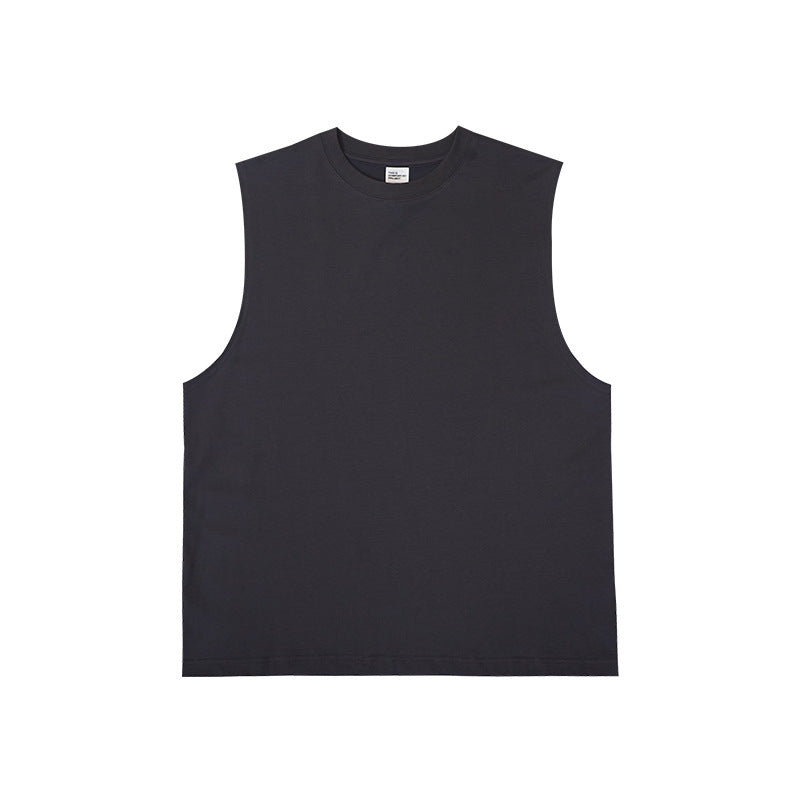Technology Quick-drying Breathable Round Neck Solid Color Basic Loose Underwaist Tank Neutral