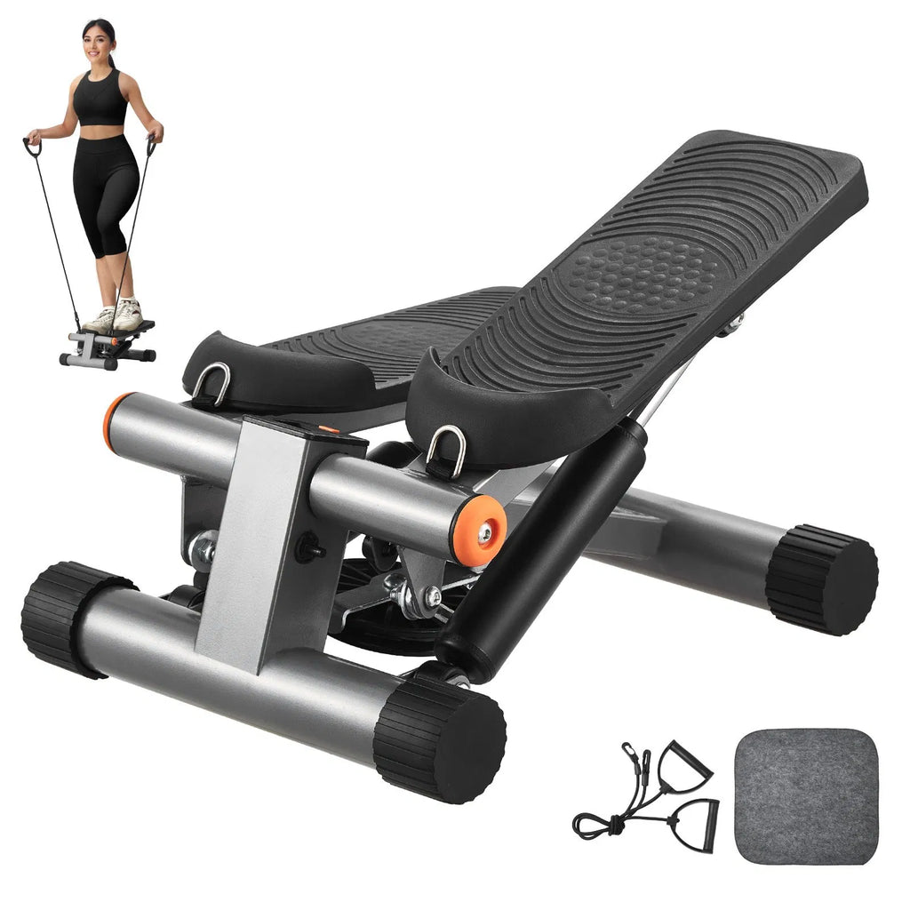 Stair Stepper For Exercise At Home Hydraulic Mini Stepper With Resistance Band