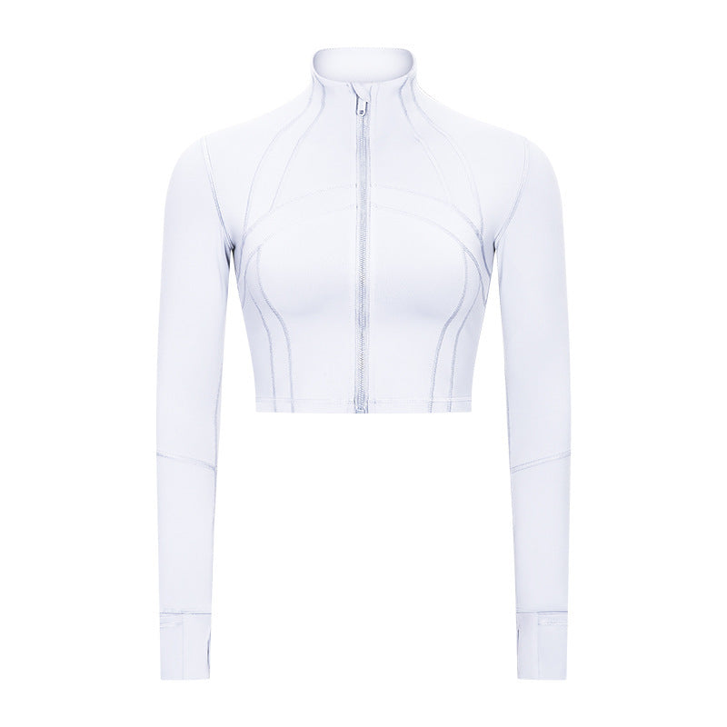 Yoga Stand-up Collar Jacket Fitness Sports Slim Belly Wear Running Casual Comfortable Long-sleeved Women
