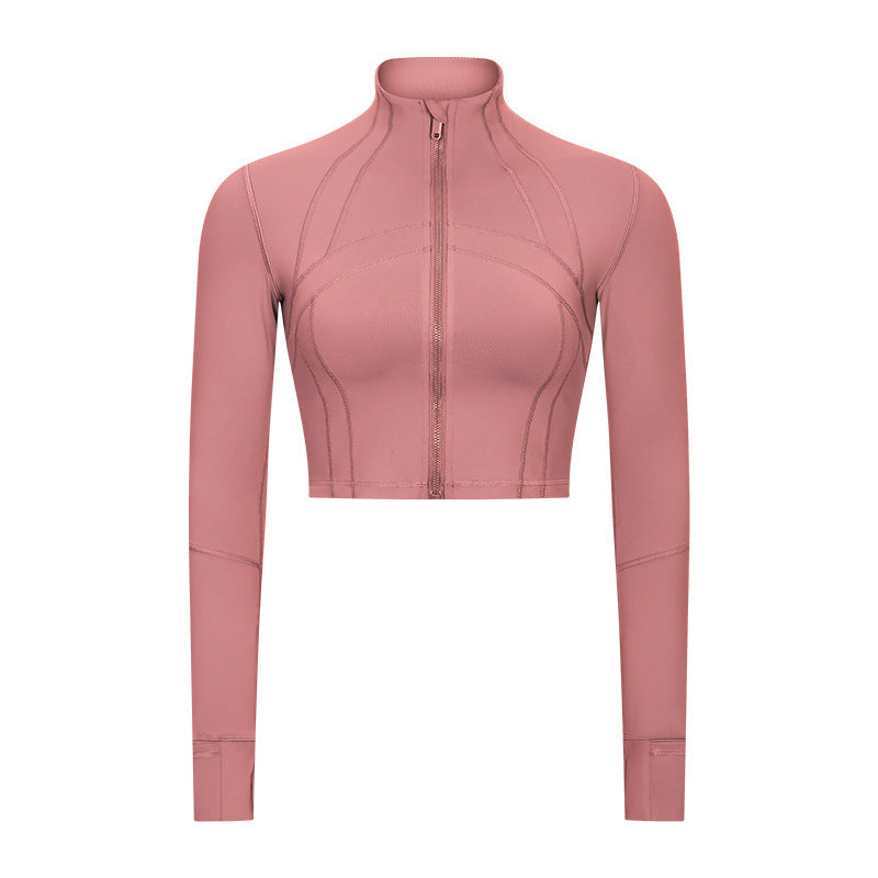 Yoga Stand-up Collar Jacket Fitness Sports Slim Belly Wear Running Casual Comfortable Long-sleeved Women
