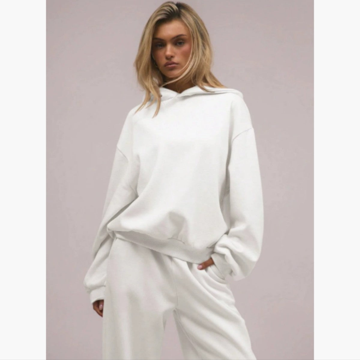 Oversized Wool Hooded Sweatshirt For Women