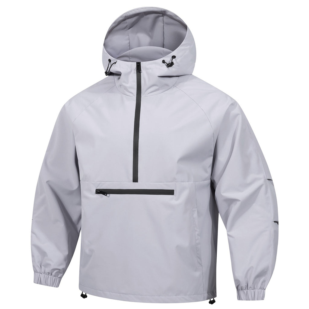 Men's Korean-style Loose Half-zip Hooded Sweater Jacket